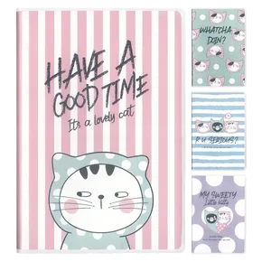 Linkovaný zošit A5 / 72 listový M&G s PVC obalom So Many Cats Pastel (4 vzory)