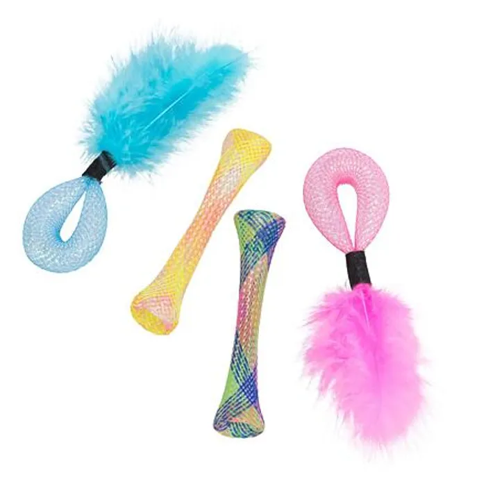 Hlavný obrázok produktu Set 4ks trubiček s peřím, hračka pro kočky, 15 cm