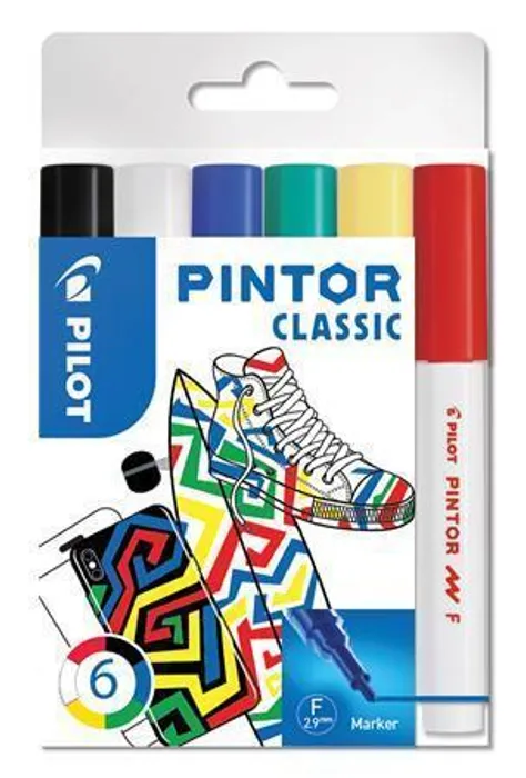 Hlavný obrázok produktu Set dekorativních popisovačů "Pintor F", 6 barev klasik, 1 mm, PILOT