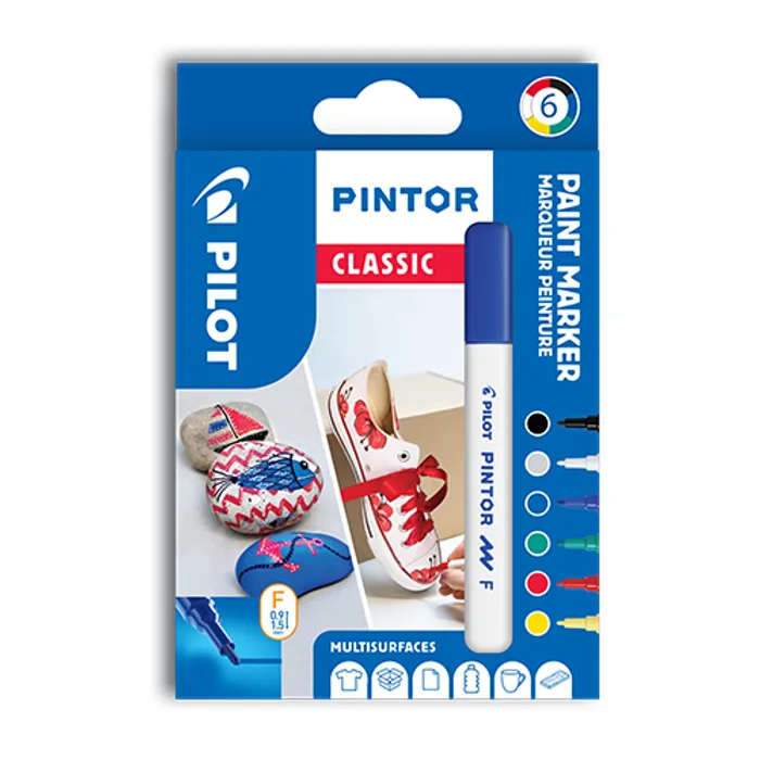 Hlavný obrázok produktu Set dekorativních popisovačů "Pintor F", 6 barev klasik, 1 mm, PILOT