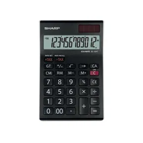 Sharp Kalkulačka EL-124TWH, čierno-biela, stolová, dvanásťmiestna