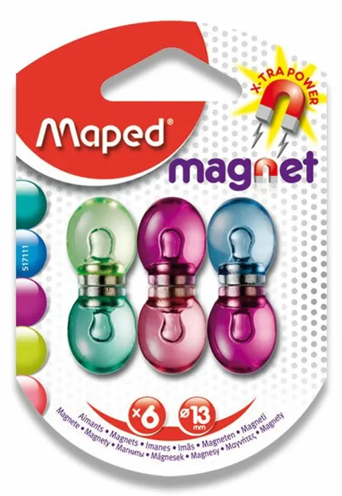 Hlavný obrázok produktu Silné magnety Maped - průměr 13 mm - mix barev, 6 ks
