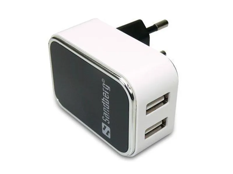 Hlavný obrázok produktu Síťová nabíječka, 2x USB , univerzální, 2400 mAh / 1000 mAh, SANDBERG