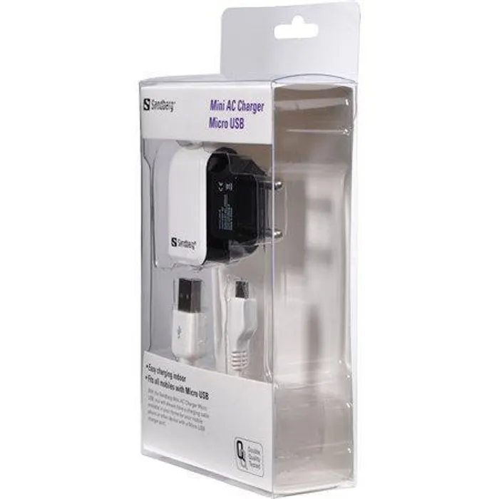 Hlavný obrázok produktu Síťová nabíječka, micro USB, univerzální, 1000 mAh, SANDBERG, bílá