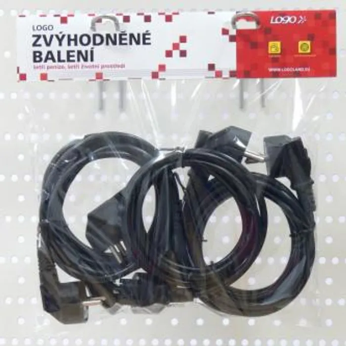 Hlavný obrázok produktu Síťový kabel 230V napájecí, CEE7 (vidlice)-C13, 2m, VDE approved, černý, Logo, 5 pack (ec