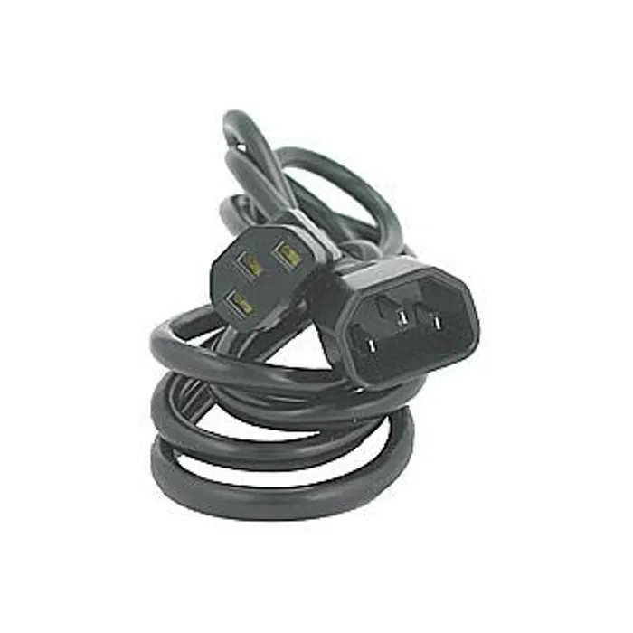 Hlavný obrázok produktu Síťový kabel 230V prodlužovací, C13-C14, 3m, VDE approved, černý, Logo, blistr
