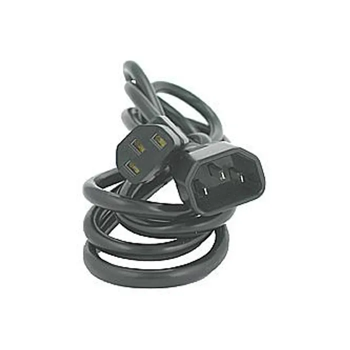 Hlavný obrázok produktu Síťový kabel 230V prodlužovací, C13-C14, 3m, VDE approved, černý, Logo