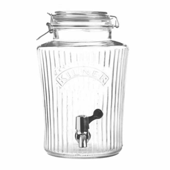 Hlavný obrázok produktu Skleněný nápojový automat fazetovaný, čirý, sklo, 5l, Kilner