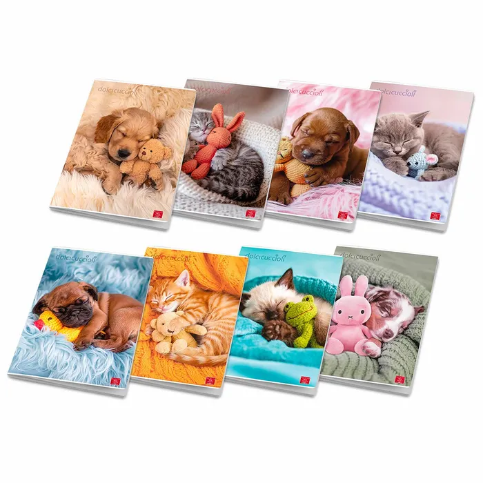 Hlavný obrázok produktu Školní sešit Pigna Dolci Cuccioli A4, linkovaný, 40 listů, mix motivů