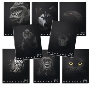 Školský zošit Pigna Monocromo Black A5, linajkový, mix motívov