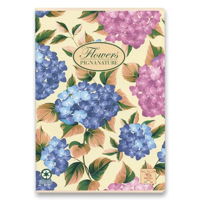 Hlavný obrázok produktu Školní sešit Pigna Nature Flowers A4, čistý, 40 listů, mix motivů