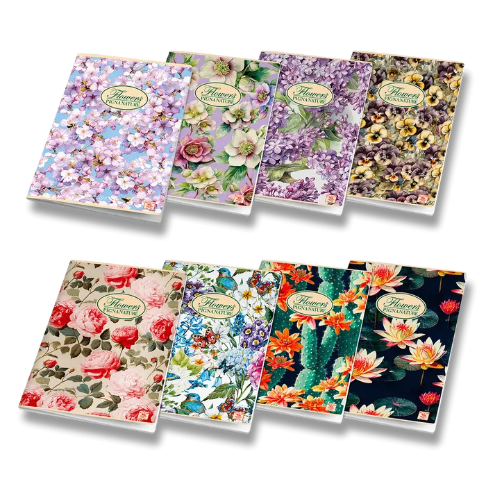 Hlavný obrázok produktu Školní sešit Pigna Nature Flowers A4, linkovaný, 40 listů, mix motivů