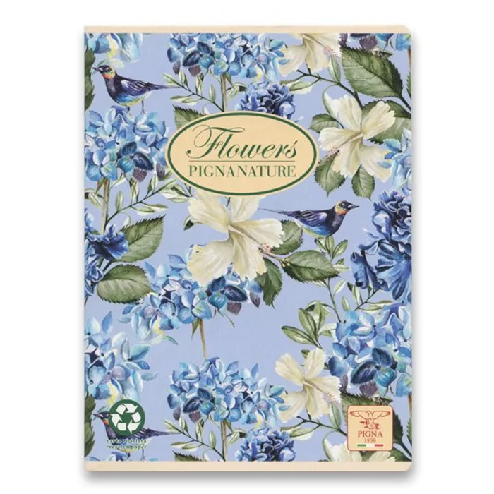 Hlavný obrázok produktu Školní sešit Pigna Nature Flowers A5, čistý, 40 listů, mix motivů