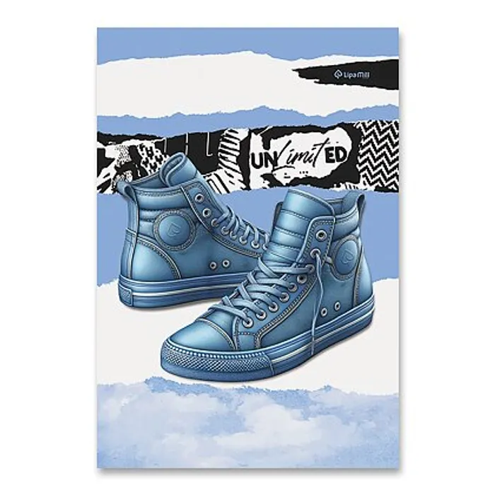 Hlavný obrázok produktu Školní sešit Premium Sneakers 2025 - A4, linkovaný, 40 listů,mix motivů