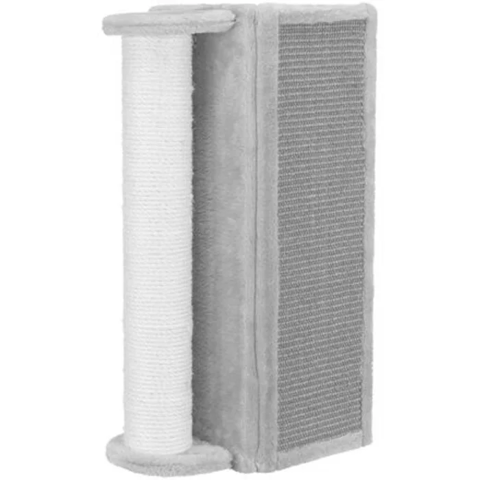Hlavný obrázok produktu Škrabací rohová deska se sloupkem, 19 × 58 × 19 cm, šedá