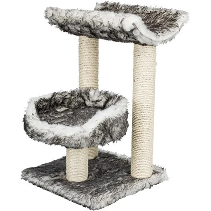 Hlavný obrázok produktu Škrábadlo ISABA s pelíškem,dlouhý plyš 62cm - černo-bílé