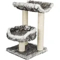 Ďalší obrázok produktu Škrabadlo ISABA s pelechom, dlhý plyš 62cm - čierno-biele