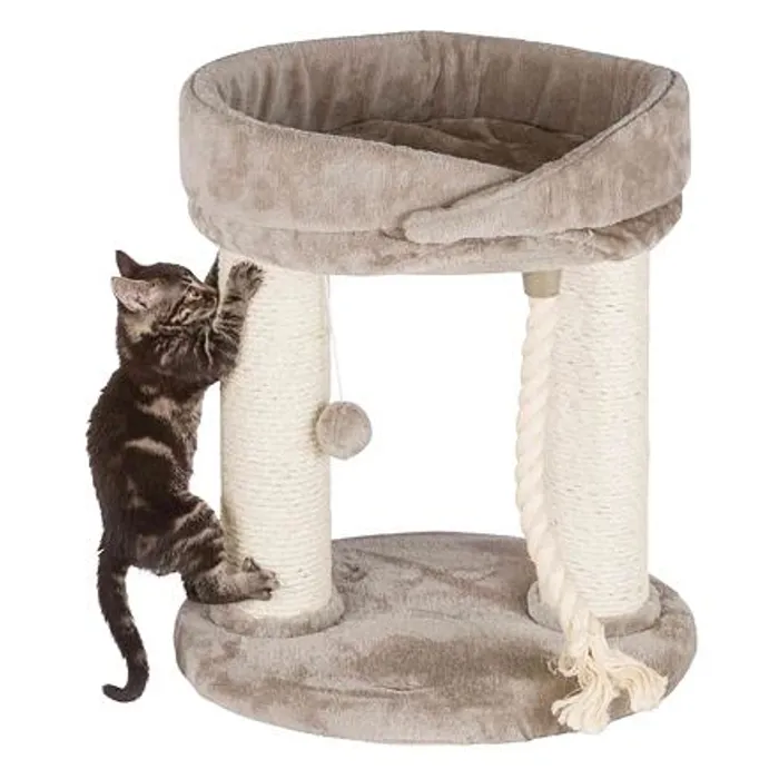 Hlavný obrázok produktu Škrábadlo MARCELA, podesta, 2 sloupky, odpočívadlo, 60cm, sisal/béžový plyš