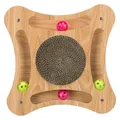 Ďalší obrázok produktu Škrabadlo v drevenom ráme, s hračkami, 35 × 4 × 35 cm