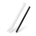 Slamka papierová Bubble Tea čierna priemer 12mm x 21cm jednotlivo balená [100 ks]