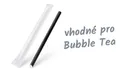 Slamka papierová Bubble Tea čierna priemer 12mm x 21cm jednotlivo balená [100 ks]
