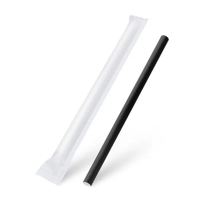 Hlavný obrázok produktu Slámka papírová černá `JUMBO` O12mm x 21cm jednotlivě balená [100 ks]