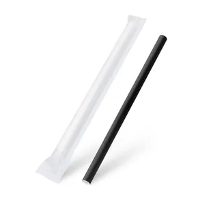 Slamka papierová čierna `JUMBO` priemer 12mm x 21cm jednotlivo balená [100 ks]