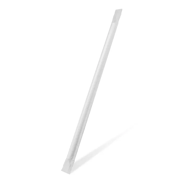Hlavný obrázok produktu Slámka papírová JUMBO bílá 25 cm, průměr 8 mm hygienicky balená [100 ks]