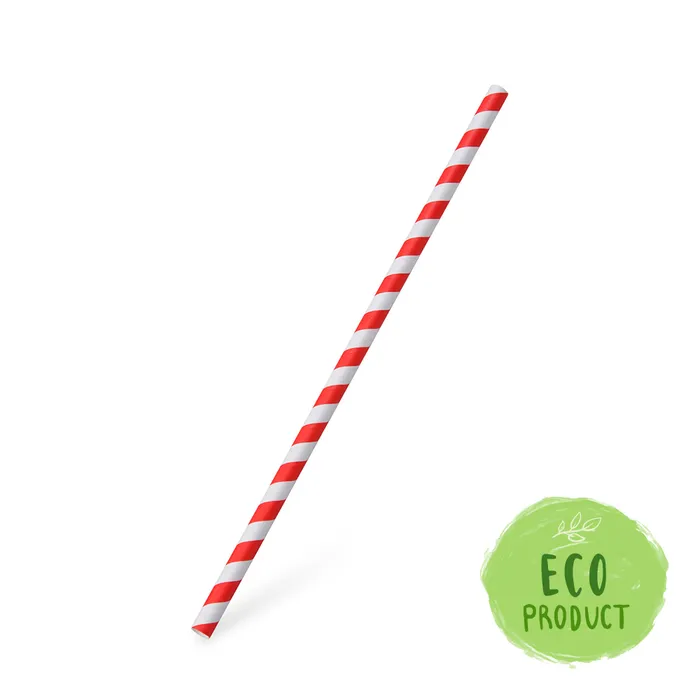 Hlavný obrázok produktu Slámka papírová JUMBO červená spirála 25 cm, průměr 8 mm [100 ks]