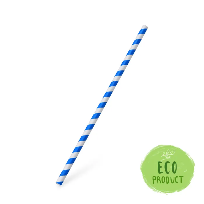 Hlavný obrázok produktu Slámka papírová JUMBO modrá spirála 25 cm, průměr 8 mm [100 ks]