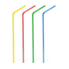 Slamky plastové flexibilný farebný mix 24 cm, priemer 7 mm [250 ks] (znova použiteľná)