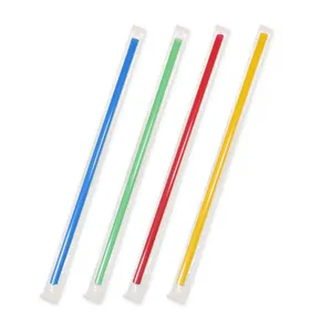 Slamky JUMBO plastové hygienicky balené 25,5 cm, priemer 8 mm [150 ks] (znova použiteľná)