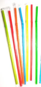 Slamky plastové flexibilné hygienicky balené 24 cm, priemer 5mm [100 ks] (znova použiteľná)