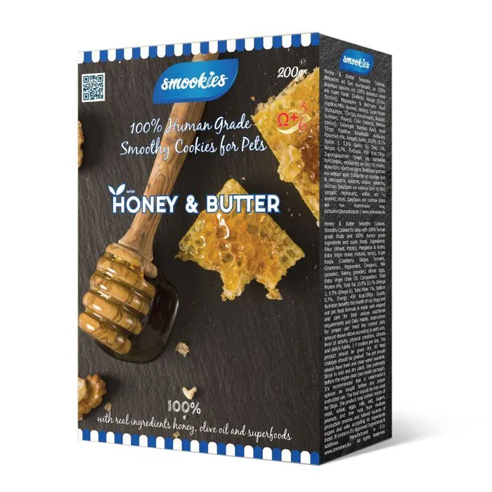 Hlavný obrázok produktu SMOOKIES Premium HONEY - medové sušenky 100% human grade, 200g