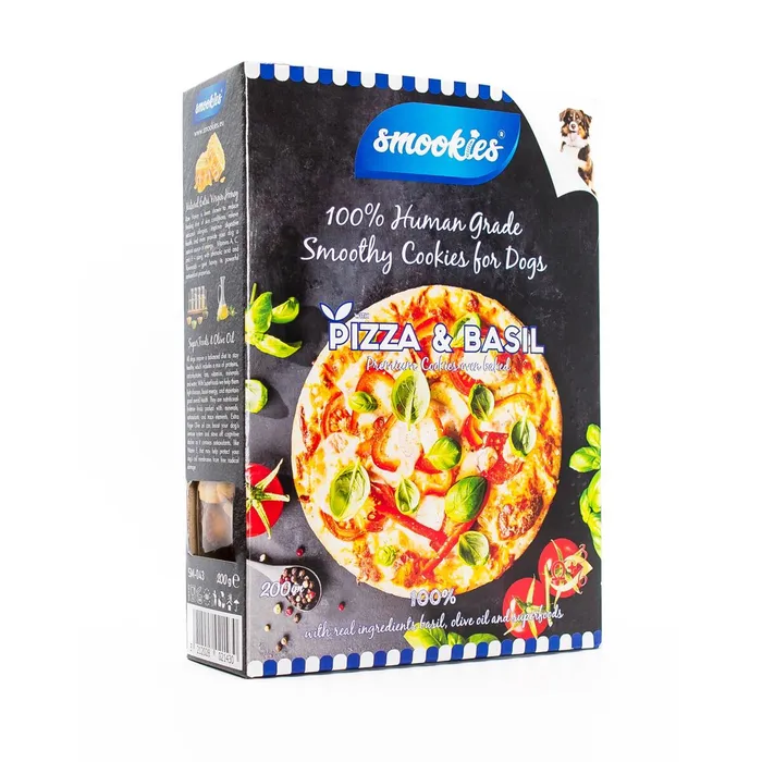 Hlavný obrázok produktu SMOOKIES Premium PIZZA BASIL - sušenky příchuť pizza a bazalka 100% human grade, 200g