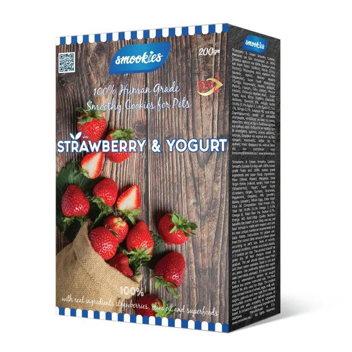 Hlavný obrázok produktu SMOOKIES Premium STRAWBERRY - jahodové sušenky 100% human grade, 200g