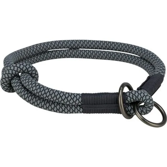 Hlavný obrázok produktu Soft Rope kulatý polostahovací obojek, černá/šedá L-XL: 55 cm/ 10 mm