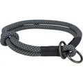Ďalší obrázok produktu Soft Rope okrúhly polosťahovací obojok, čierna/sivá S-M: 40 cm/ 10 mm