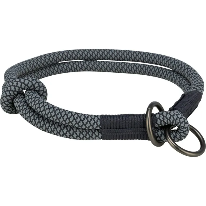 Hlavný obrázok produktu Soft Rope kulatý polostahovací obojek, černá/šedá S-M: 40 cm/ 10 mm