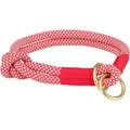 Ďalší obrázok produktu Soft Rope okrúhly polosťahovací obojok, červená/krémová L: 50 cm/ 10 mm