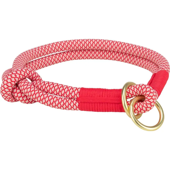Hlavný obrázok produktu Soft Rope kulatý polostahovací obojek, červená/krémová M: 45 cm/ 10 mm