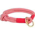 Soft Rope okrúhly polosťahovací obojok, červená/krémová S-M: 40 cm/ 10 mm