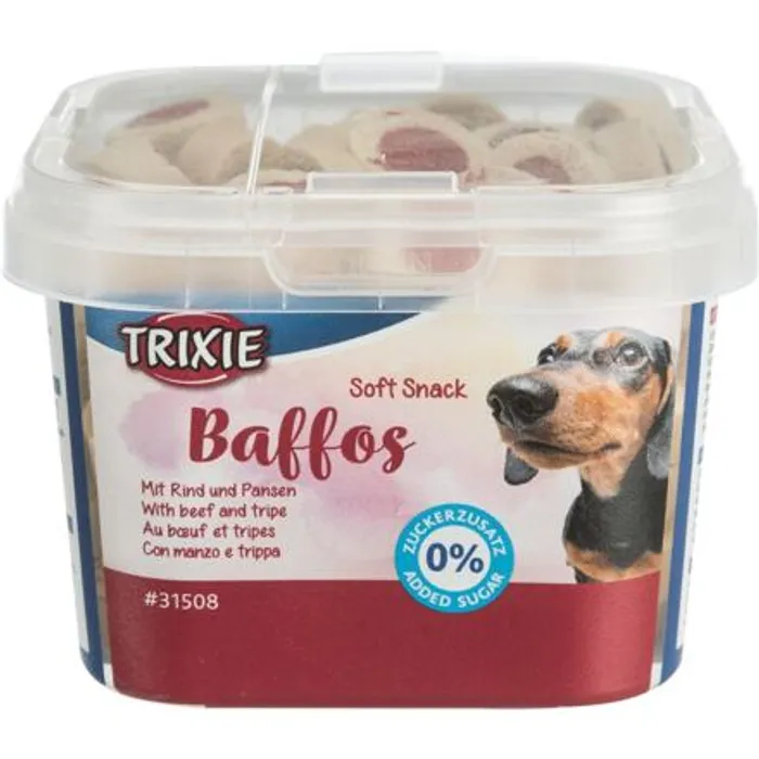 Hlavný obrázok produktu Soft Snack BAFFOS mini kolečka hovězí, dršťky, plastový kelímek 140 g