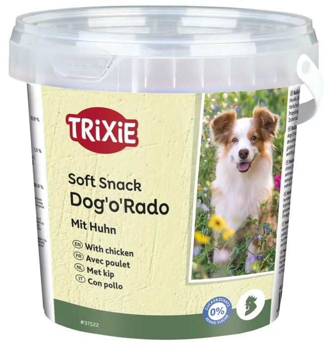 Hlavný obrázok produktu Soft Snack Dog´o´Rado - kuřecí kousky, kyblík 500 g