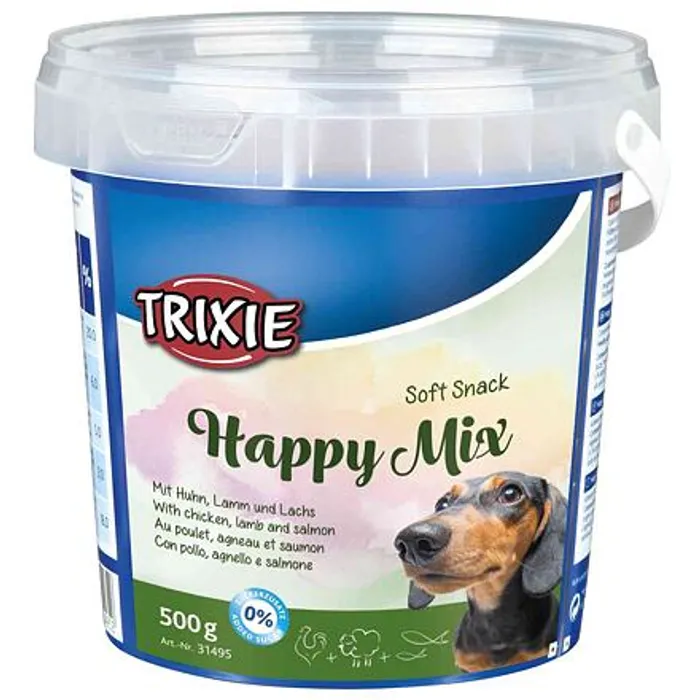 Hlavný obrázok produktu Soft Snack Happy MIX - kuře, jehněčí, losos, kyblík 500 g