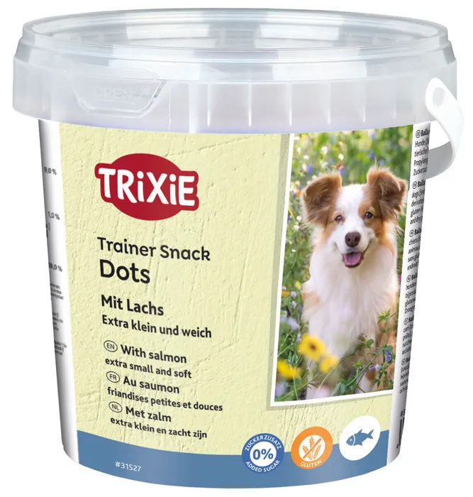 Hlavný obrázok produktu Soft Snack Mini Trainer Dots, miniválečky s lososem, 500g kyblík