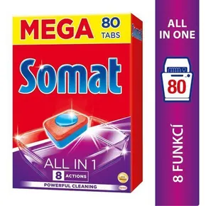 Somat All In 1 8 Actions tablety do umývačky so silou kyseliny citrónovej 80 ks