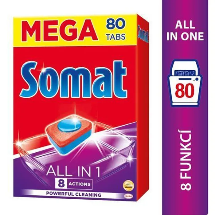 Hlavný obrázok produktu Somat All In 1 8 Actions tablety do myčky se silou kyseliny citrónové 80 ks