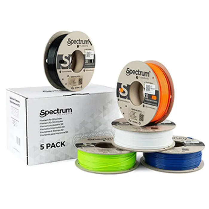 Hlavný obrázok produktu Spectrum 3D filament, Premium PET-G, 1,75mm, 5x250g, 80748, mix Artic White, Deep Black,
