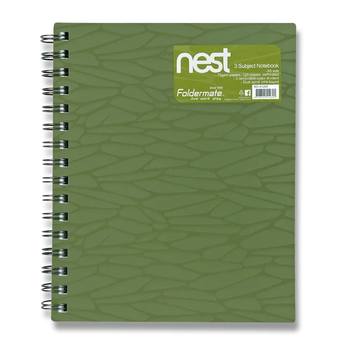 Hlavný obrázok produktu Spirálový blok FolderMate Nest olivově zelený